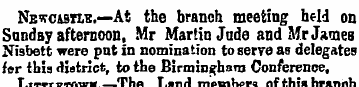 Newcastle.—-At the branch meeting held o...