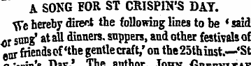 A SONG FOR ST CRISPIN'S DAY. \fe hereby ...