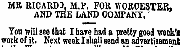 MR R1CARDO, M.P. FOR WORCESTER, AND THE ...
