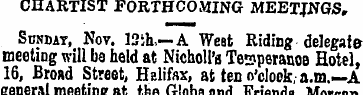 CHARTIST FORTHCOMING MEETINGS, Sunday, N...