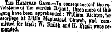 Thk HawtKAD Gang. —In consequence;of the...