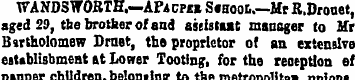 WANDSWORTH.—APa cpm S«Hoot.—Mr R.Drouet ...