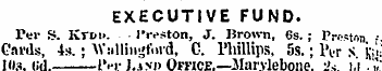 EXECUTIVE FUND. Per S. Ktdd. i'r.>ston, ...