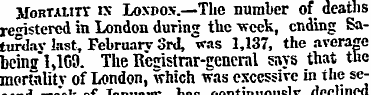 MoKTAtirr ix Loxnox.—The number of death...