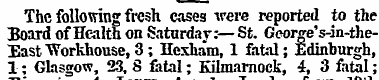 The following fresh cases were reported ...