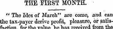 THE FIRST MONTH. " The Ides of March" ar...