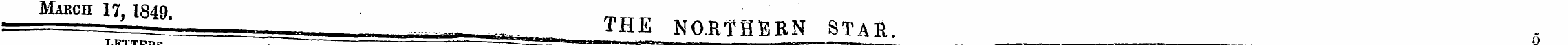 LETTERS March 17, 1849. m —, „„ , THE NO...