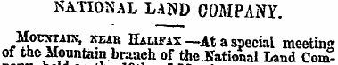 NATIONAL LAND COMPANY. MocxTArs, kear Ha...