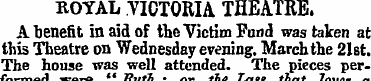 ROYAL .VICTORIA THEATRE. A benefit in ai...