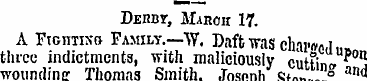 Derby- , March 17. A FionTixo Family.—W....