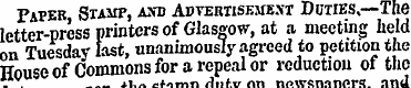 PArER Stamp, and Advertisement Duties,—T...