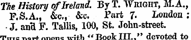 The History of Ireland. By T. Wiught, M....