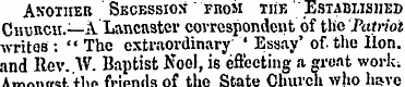 Another Secession ' from the Established...