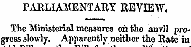 PARLIAMENTARY REVIEW. The Ministerial me...