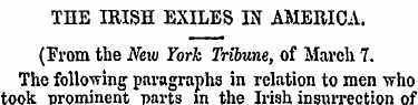 THE IRISH EXILES IN AMERICA. (From the N...