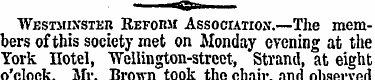 Westminster Reform Association.—The memb...