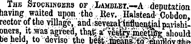 The SiocKiseuBs of,LambIiEt.--A deputati...
