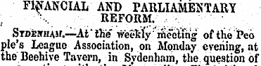 FINANCIAL AND PARLIAMENTARY REFORM. Smia...