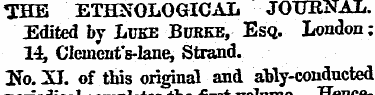 THE ETHNOLOGICAL JOURNAL. Edited b y Luk...