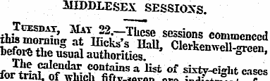 MIDDLESEX SESSION'S. *h£ ™ SDA - r ' ^ T...
