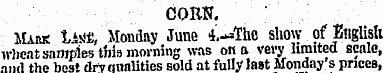 CORN. Mark "Listf, Monday June 4,-=Thc s...