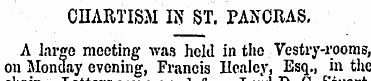 CHARTISM IN ST. PANCRAS. A large meeting...