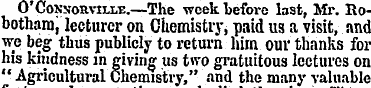 O'CoKxonviLLE.—The week before lost, Mr....