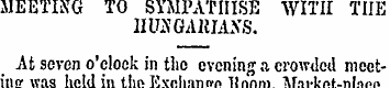 MEETING TO SYMPATHISE WITH TIIE HUNGARIA...