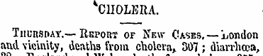 NJIIOLERA. Thursday.—Report of Nkw Cases...