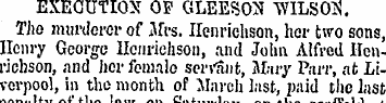 EXECUTION OP GLEESON WILSON. The murdere...