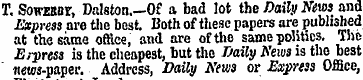 T. SowEBnr, Dalston.—Of a bad lot the Da...