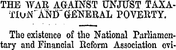 THE WAR AGAINST UNJUST TAXATION ' AND " ...