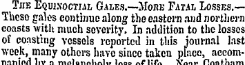 _ The Equinoctial Gales.—Moke Fatal Loss...