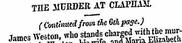 THE MUKDER AT CLAPIIAM. ( Continued from...