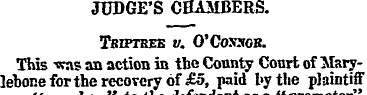 JUDGE'S CHAMBERS. Tbhtbee v. O'Cojwor. T...