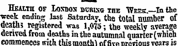 Health of Loxnox during the "Week.—In th...