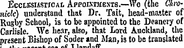 Ecclesiastical Appoixtmexts.—We (the Chr...