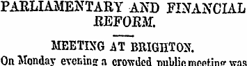 PARLIAMENTARY AND FINANCIAL REFORM. MEET...