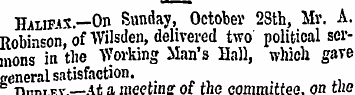 Halifax.—On Sunday, October 28th, Mr. A....