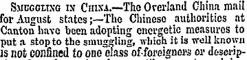 Smugcltxg is Ciiixa.—Tho Overland China ...