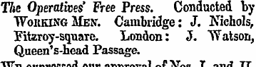 Tite Operatices' Free Press. Conducted b...