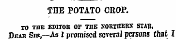 THE POTATO CROP. TO THE EDITOR OF TnE KO...