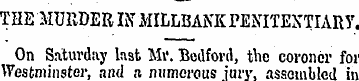 THE 'MURDER IN MILLBAKK PENITENTIARY. On...