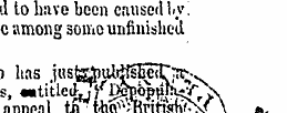 to have been caused by among somo unfini...