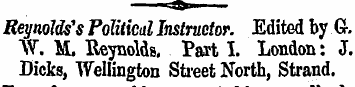Reynolds 's Political Instructor. Edited...
