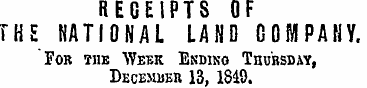 REGE1PTS OF fHE NATIONAL LAND COMPANY. F...