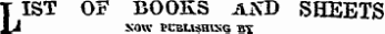 LIST OF BOOKS AJ\ -D SHEETS SOW CCSU3HISG BT