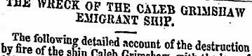 mis WKECK OF THE CALEB GB1MSBAW EMIGRANT...