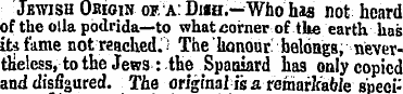 Jewish Okigin of. a: Dun.—Who has not he...