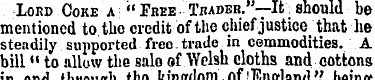 Lord Coke a " Free Trader."—It should bo...